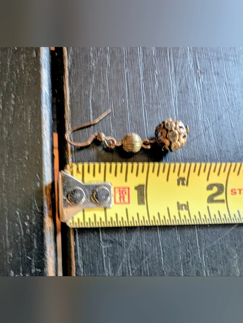 Vintage-Style Dangle Sphere Bead Earrings Copper Color-Toned Costume Jewelry